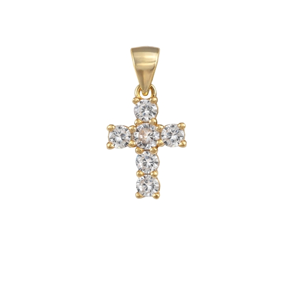 COLGANTE CRUZ PLATA 1ª LEY CHAPADA 14 X                                                             