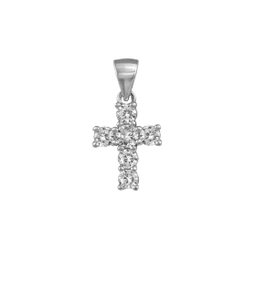 COLGANTE CRUZ PLATA 1ª LEY 14 X 11 MM.                                                              