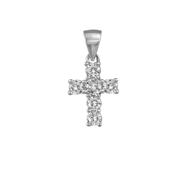 COLGANTE CRUZ PLATA 1ª LEY 14 X 11 MM.                                                              