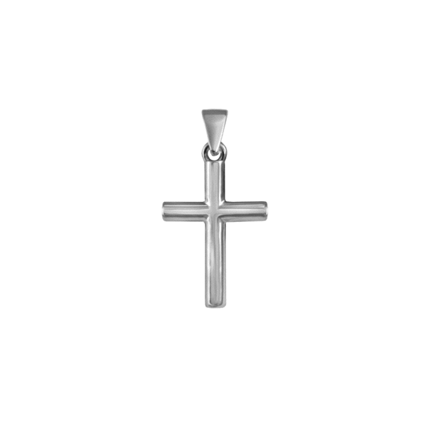 COLGANTE CRUZ SIN CRISTO PLATA 1ª LEY                                                               