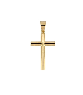 COLGANTE CRUZ SIN CRISTO OVAL ORO 18 KTE