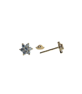 PENDIENTE CUAJO ORO 1ª LEY 5 MM ZIRCONIT