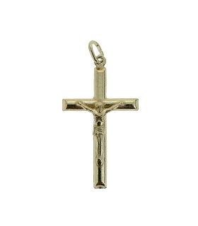 COLGANTE CRUZ CON CRISTO PLATA 1ª LEY                                                               