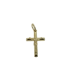 COLGANTE CRUZ CON CRISTO PLATA 1ª LEY                                                               