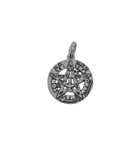 COLGANTE TETRAGRAMATON PLATA 1ª LEY  21 MM.
