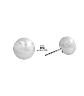 PENDIENTES PERLA BOTON PLATA 1ª LEY 11.5                                                            