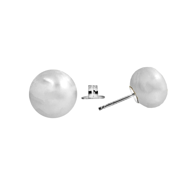 PENDIENTES PERLA BOTON PLATA 1ª LEY 11.5                                                            