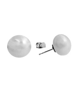 PENDIENTES PERLA BOTON PLATA 1ª LEY 12 M                                                            