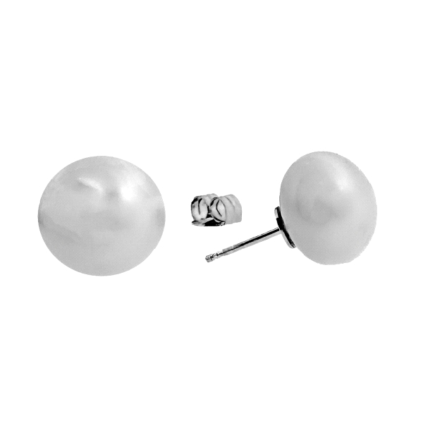 PENDIENTES PERLA BOTON PLATA 1ª LEY 12 M                                                            