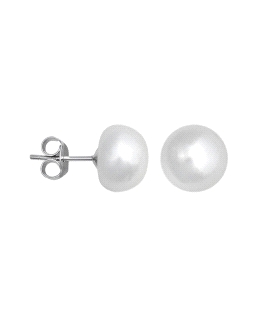 PENDIENTES PERLA BOTON PLATA 1ª LEY 9.50                                                            