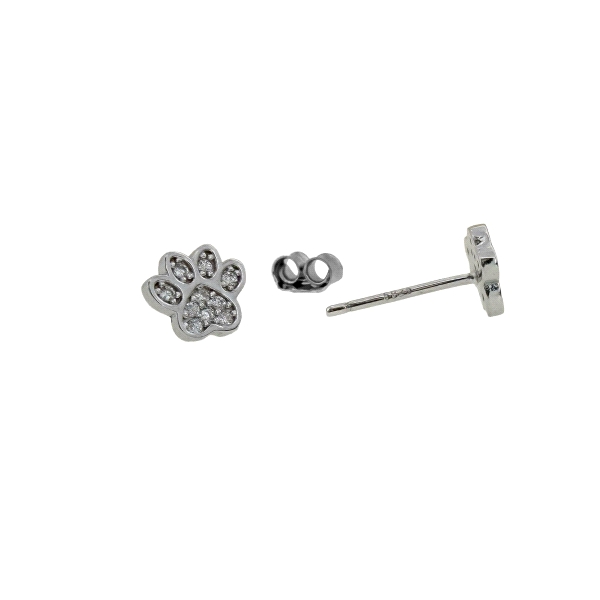 PENDIENTES HUELLA ANIMAL PLATA 1ª LEY                                                               