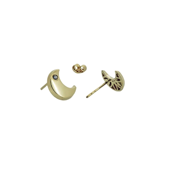 PENDIENTES LUNA ORO 18 KTES. 6.50 X 5 MM                                                            