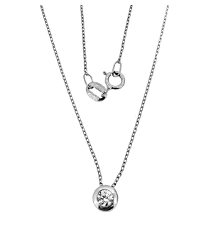 COLLAR PUNTO DE LUZ CHATON ORO BLANCO 18                                                            