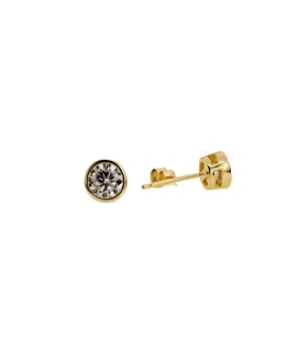 PENDIENTES CHATON PLATA 1ª LEY CHAPADA                                                              