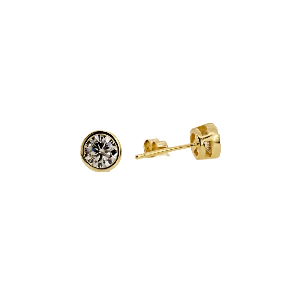 PENDIENTES CHATON PLATA 1ª LEY CHAPADA                                                              