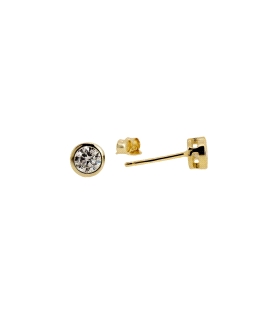 PENDIENTES CHATON PLATA 1ª LEY CHAPADA                                                              