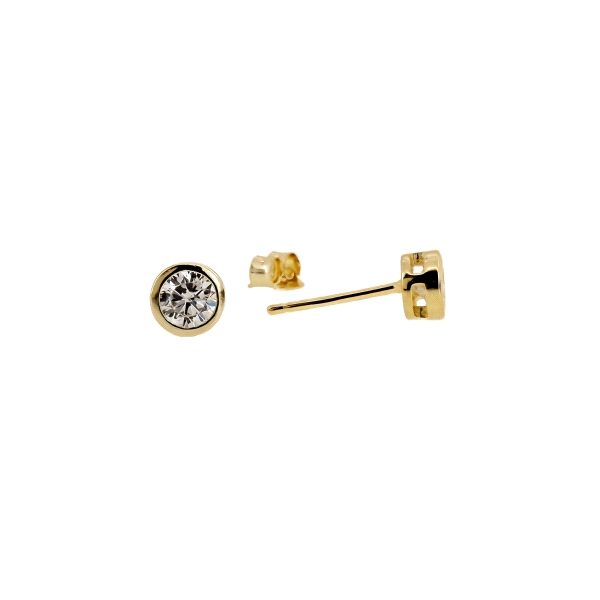 PENDIENTES CHATON PLATA 1ª LEY CHAPADA                                                              