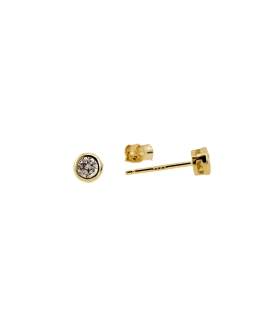 PENDIENTES CHATON PLATA 1ª LEY CHAPADA                                                              