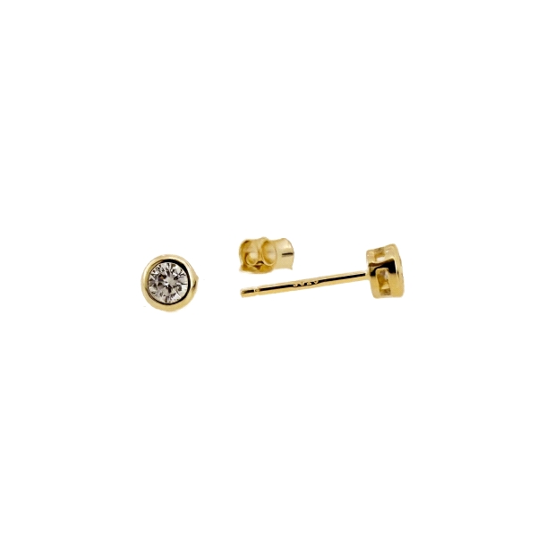 PENDIENTES CHATON PLATA 1ª LEY CHAPADA                                                              