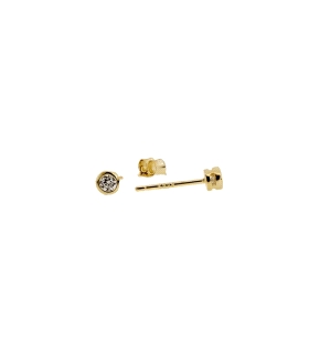 PENDIENTES CHATON PLATA 1ª LEY CHAPADA                                                              