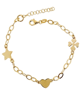 PULSERA DISEÑO JUVENIL TREBOL - CORAZON                                                             