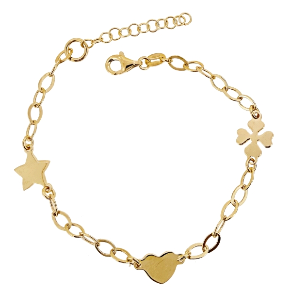 PULSERA DISEÑO JUVENIL TREBOL - CORAZON                                                             