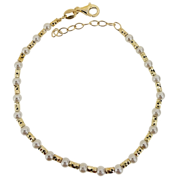 PULSERA DISEÑO PERLAS NATURALES  PLATA 1                                                            