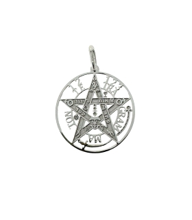 COLGANTE TETRAGRAMATON PLATA 1ª LEY  25                                                             