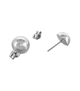 PENDIENTES MEDIA BOLA PLATA 1ª LEY 12 MM                                                            