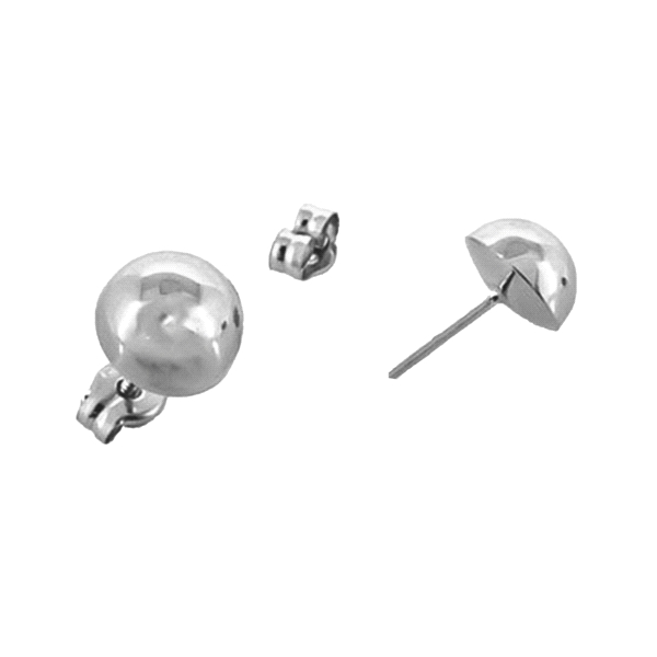 PENDIENTES MEDIA BOLA PLATA 1ª LEY 12 MM                                                            