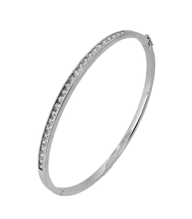 PULSERA MUJER RIGIDA ORO BLANCO 18 KTES                                                             