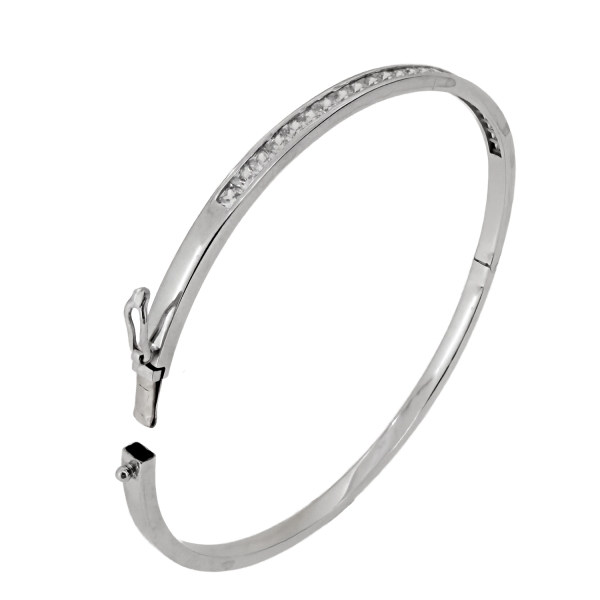 PULSERA RIGIDA JUVENIL TABLA ORO BLANCO 18 KTES 55 X 50 X 3 X 2 MM.