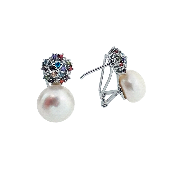 PENDIENTES PERLA TU Y YO PLATA 1ª LEY                                                               