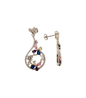 PENDIENTE MODA PLATA 1ª LEY ZIRCONITAS