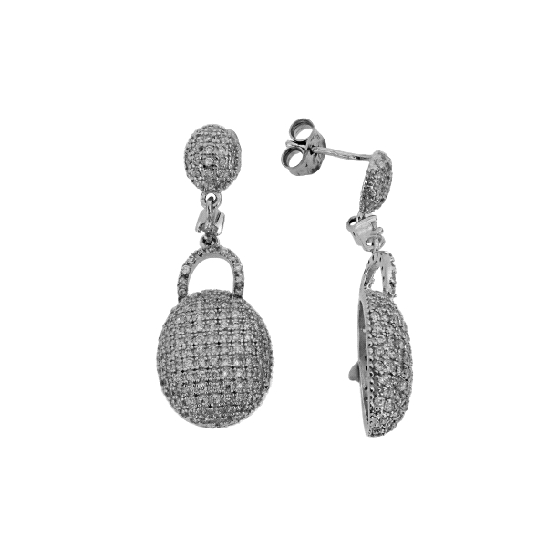 PENDIENTE PRESION ZIRCONIT PLATA 925 MIL