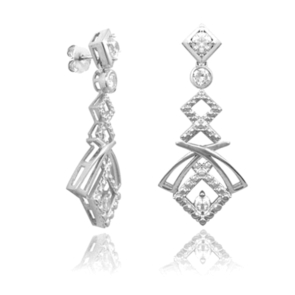 PEND.PRESION RODIO LARGOS ZIR. PLATA 925 MIL.                                                       