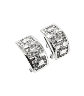PENDIENTE OMEGA ZIR. 17X10 PLATA 925 MIL