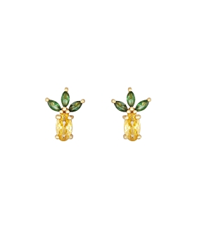 PENDIENTES PIÑA  PLATA 1ª LEY 10 X 7 MM                                                             