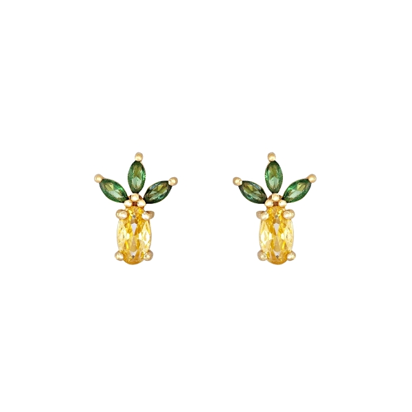 PENDIENTES PIÑA  PLATA 1ª LEY 10 X 7 MM                                                             