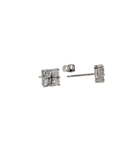 PENDIENTES UNISEX PLATA 1ª LEY 6 X 6 MM.                                                            