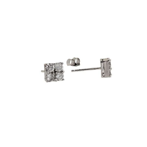 PENDIENTES UNISEX PLATA 1ª LEY 6 X 6 MM.                                                            