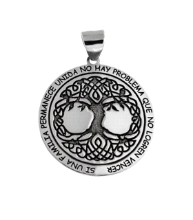 COLGANTE ARBOL VIDA PLATA 1ª LEY 25 MM                                                              