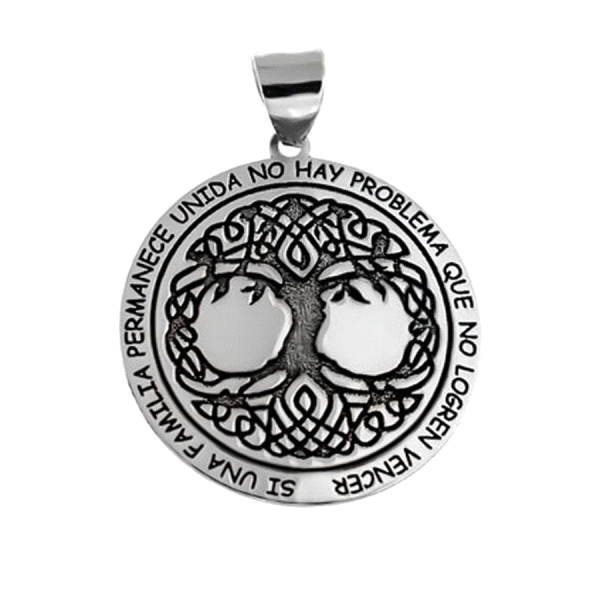 COLGANTE ARBOL VIDA PLATA 1ª LEY 25 MM                                                              
