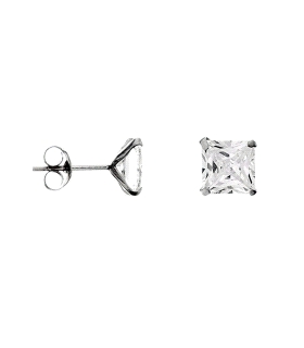 PENDIENTES UNISEX PLATA 1ª LEY 7 X 7 MM                                                             