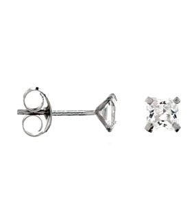 PENDIENTES UNISEX PLATA 1ª LEY 6 X 6 MM                                                             