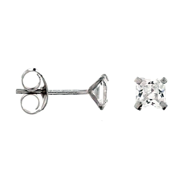PENDIENTES UNISEX PLATA 1ª LEY 6 X 6 MM                                                             