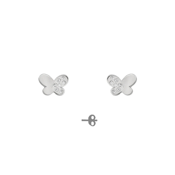 PENDIENTES MARIPOSA PLATA 1ª LEY 5 X 6 M