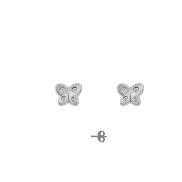 PENDIENTES MARIPOSA PLATA 1ª LEY 5 X 6 M