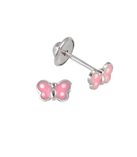 PENDIENTE MARIPOSA NIÑA PLATA 1ª LEY 7 X                                                            