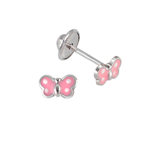 PENDIENTE MARIPOSA NIÑA PLATA 1ª LEY 7 X                                                            